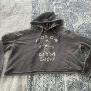 Gold's Gym Gray cropped Hoodie oversized S